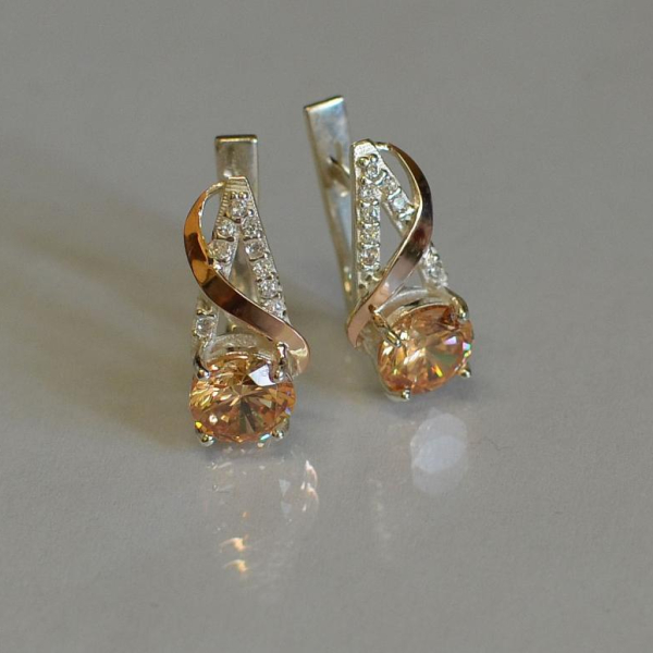 Кульчики із срібла та золота