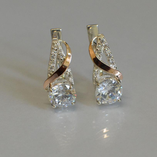 Кульчики із срібла та золота