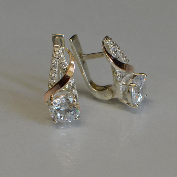 Кульчики із срібла та золота