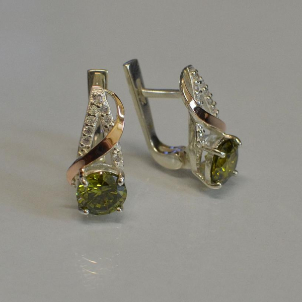 Кульчики із срібла та золота