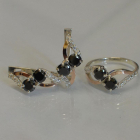 Серебряный набор серьги и кольцо