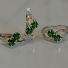 Серебряный набор серьги и кольцо