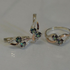 Серебряный набор серьги и кольцо