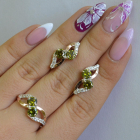 Серебряный набор серьги и кольцо