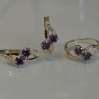 Серебряный набор серьги и кольцо