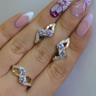 Серебряный набор серьги и кольцо