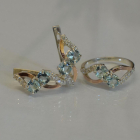 Серебряный набор серьги и кольцо