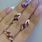 Серебряный набор серьги и кольцо