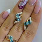 Серебряный набор серьги и кольцо