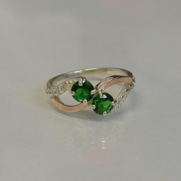 Каблучка срібна 925 проби і золота 375 проби