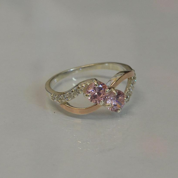 Каблучка срібна 925 проби і золота 375 проби