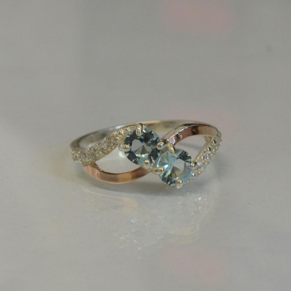 Каблучка срібна 925 проби і золота 375 проби