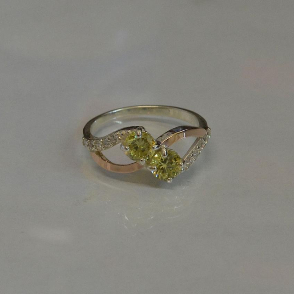 Каблучка срібна 925 проби і золота 375 проби