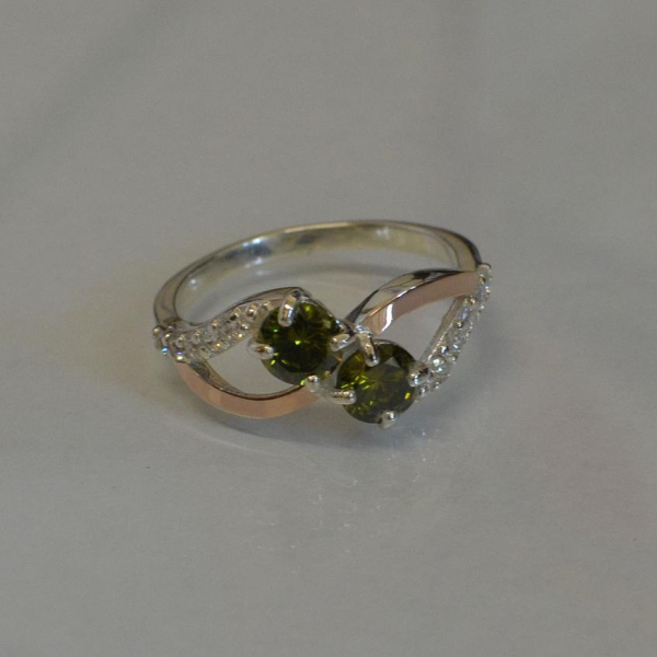 Каблучка срібна 925 проби і золота 375 проби