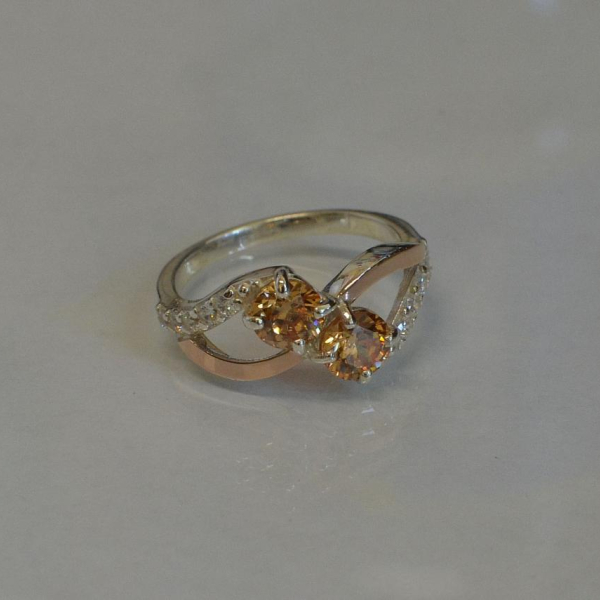 Каблучка срібна 925 проби і золота 375 проби