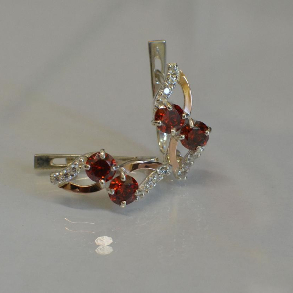 Сережки срібні 925 проби і золота 375 проби