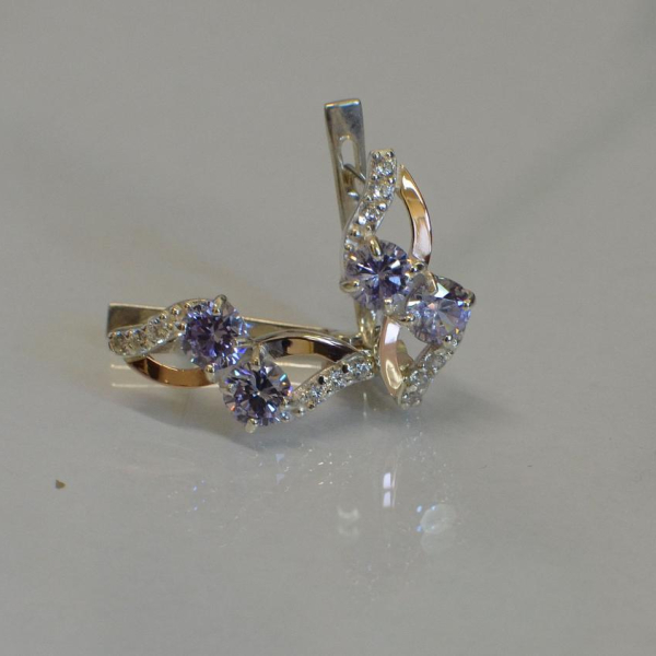 Сережки срібні 925 проби і золота 375 проби