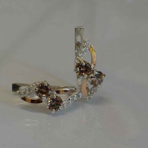 Сережки срібні 925 проби і золота 375 проби