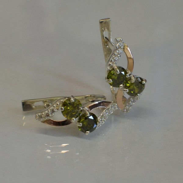 Сережки срібні 925 проби і золота 375 проби