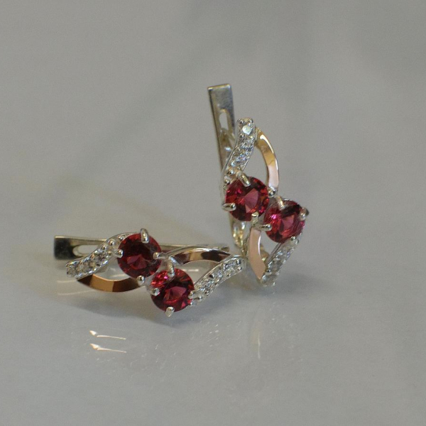 Сережки срібні 925 проби і золота 375 проби