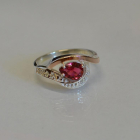 Срібна каблучка з елементами золота