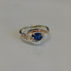 Срібна каблучка з елементами золота