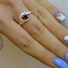 Срібна каблучка з елементами золота