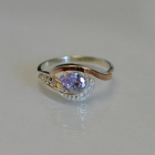 Срібна каблучка з елементами золота