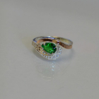 Срібна каблучка з елементами золота