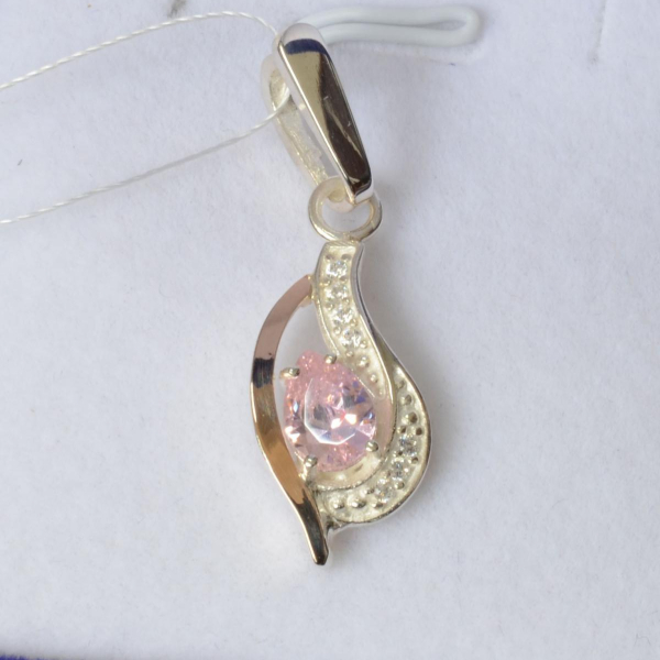 Серебряная подвеска с золотими вставками