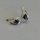 Срібні сережки з елементами золота