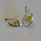 Срібні сережки з елементами золота