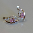 Срібні сережки з елементами золота