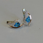 Срібні сережки з елементами золота