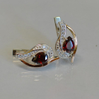 Срібні сережки з елементами золота