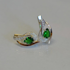 Срібні сережки з елементами золота