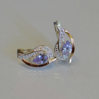 Срібні сережки з елементами золота