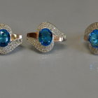 Набор серебряный с золотыми накладками