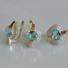 Набор серебряный с золотыми накладками