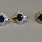 Набор серебряный с золотыми накладками