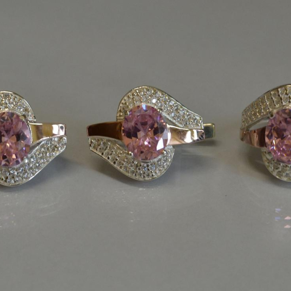 Набор серебряный с золотыми накладками