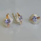 Набор серебряный с золотыми накладками