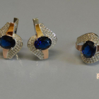 Набор серебряный с золотыми накладками