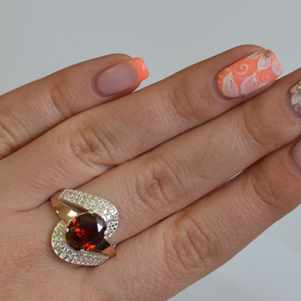 Каблучка срібна з золотими накладками