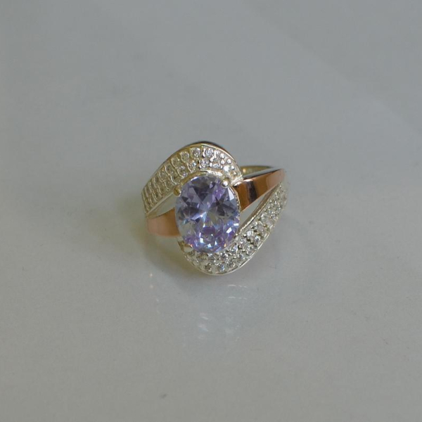 Каблучка срібна з золотими накладками