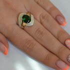 Каблучка срібна з золотими накладками