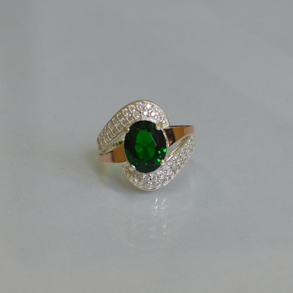 Каблучка срібна з золотими накладками