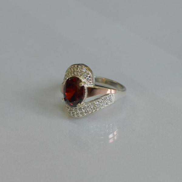 Каблучка срібна з золотими накладками