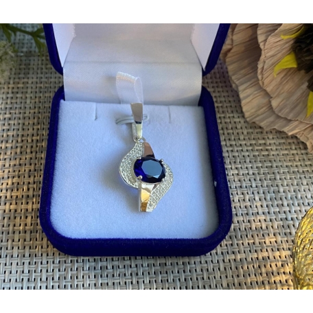 Серебряная подвеска с золотими вставками