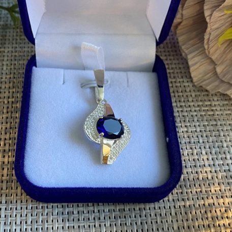 Серебряная подвеска с золотими вставками